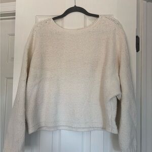 Abercrombie & Fitch White Boat Neck Sweater Soft Knit Casual